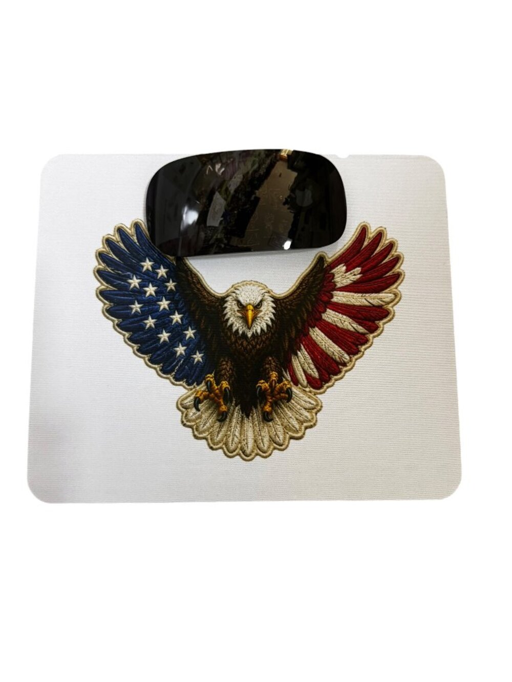 American Bald Eagle Mouse Pad, USA Flag Wings Design